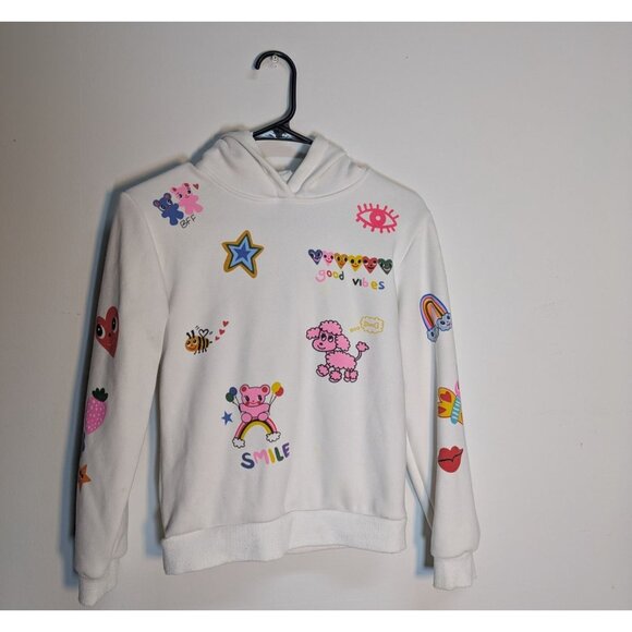 Lola & The Boys Colorful Hoodie White The World Is Beautiful Print, Size 10 - Picture 1 of 9